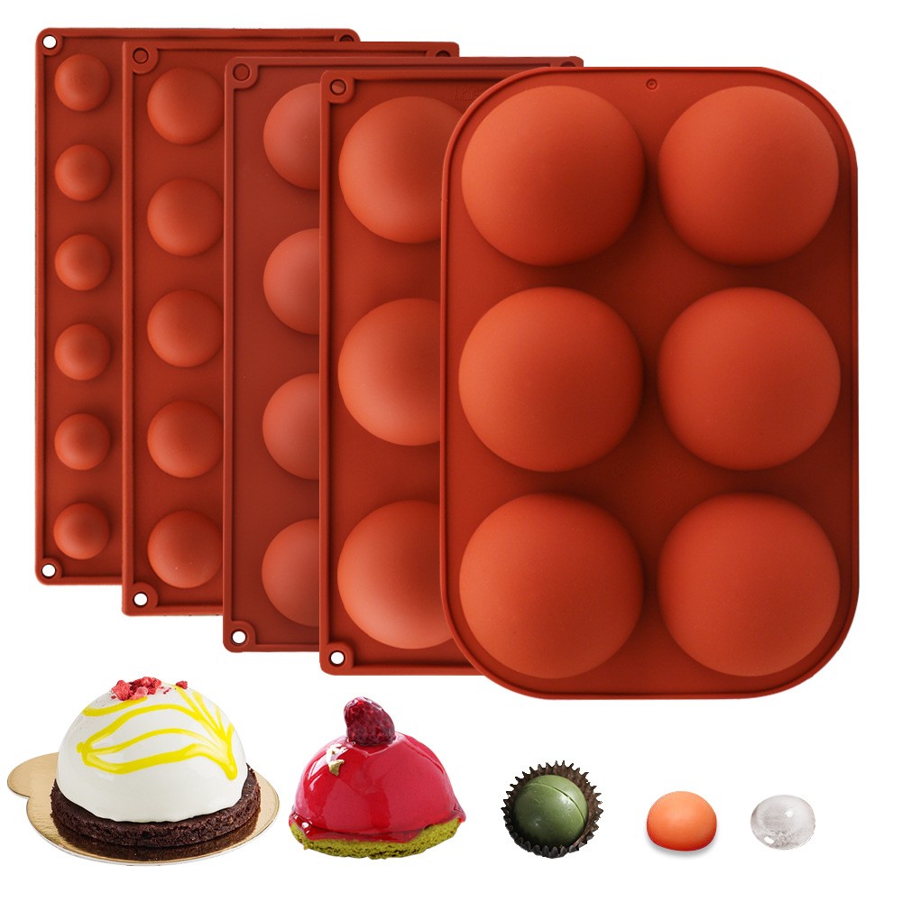 3D Ball Round Half Sphere Silicone Molds for DIY Baking Pudding